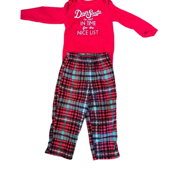 Carters Cat and Jack Baby toddler girls winter holiday Santa pajamas 18 months - Picture 6 of 7